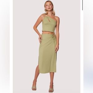 Lost + Wander Women’s Green Coconut Paradise Midi Skirt Small